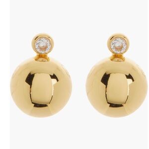 KATE SPADE Have A Ball Gold Cubic Zirconia Post Earrings $49 NIB NWT